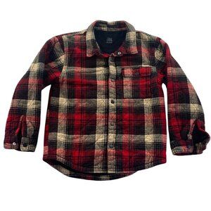 Falls Creek Woman's Red & Black Plaid Flannel Button-Up Shirt XL